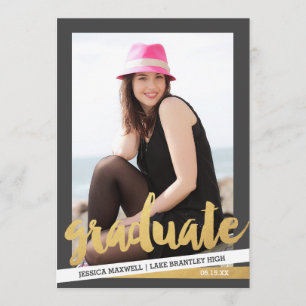 Fett Streifen Foto Graduation Party Einladung