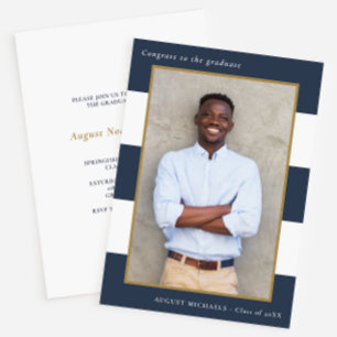 Fett Streifen Foto Graduation Party Einladung