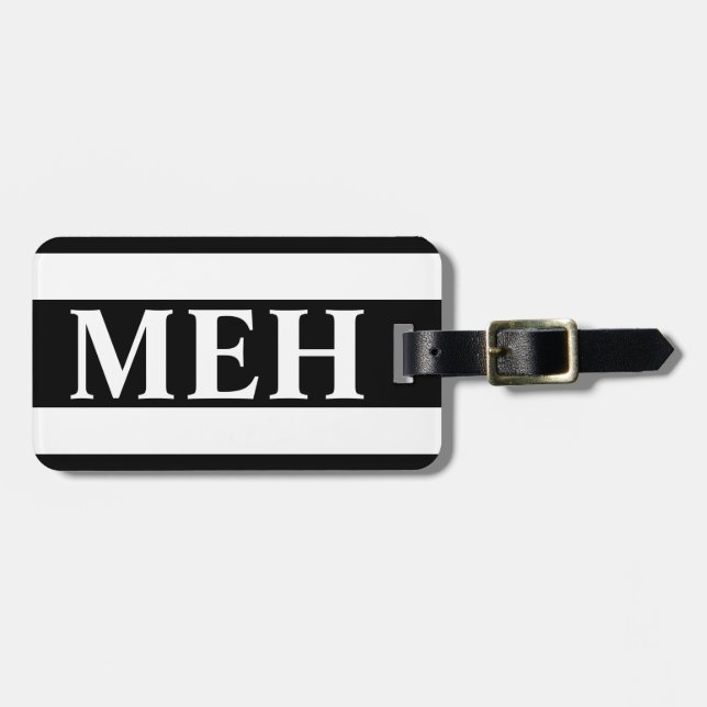 Fett Streifen Schwarz und Weiß Mit Monogramm Gepäckanhänger (Vorderseite horizontal)