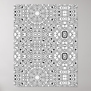 Fett-symmetrisches Muster-Malvorlage mit Kreisen Poster