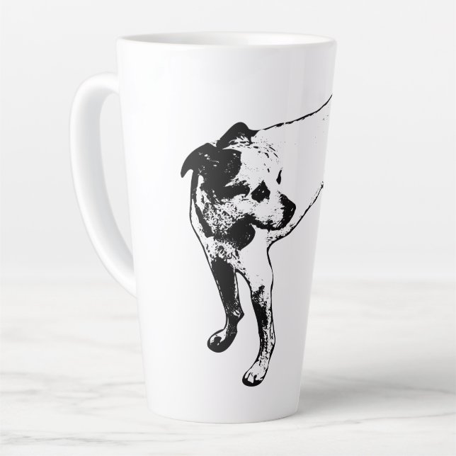 Fett Terrier Mix Ganzkörperprofil Tasse (Linke Ecke)