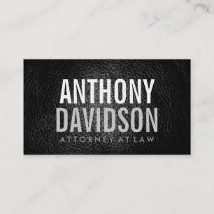 Fett Text Leather Modern Attorney Business Card Visitenkarte