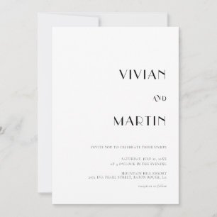 Fett Text Schwarz und Weiß Hochzeit All-in-One QR Einladung