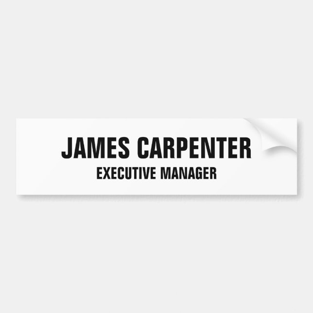 Fett Text Schwarz-weiß Modern Beruflich Autoaufkleber (Vorne)