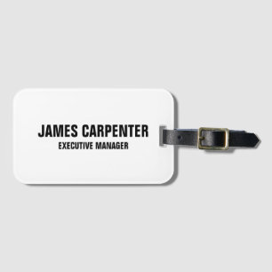 Fett Text Schwarz-weiß Modern Beruflich Gepäckanhänger