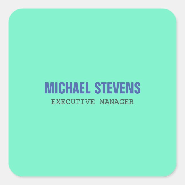 Fett Text Stilvoll Beruflich Quadratischer Aufkleber (Vorderseite)