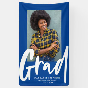 Fett-trendiger Grau Blue Abschluss-Foto-Banner Banner