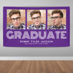 Fett Trendy 3 Graduate Foto Abschluss Banner