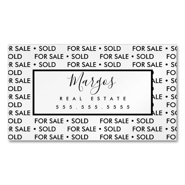 Fett Typ Broker Real Anwesen verkauft Magnetische Visitenkarte (Vorderseite)