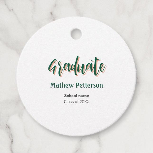 Fett-Typ einfache schwarze Klasse moderne Abschlus Geschenkanhänger (Vorderseite)