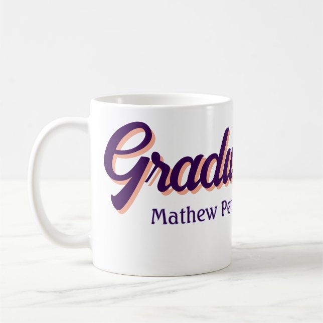 Fett-Typ einfache schwarze Klasse moderne Abschlus Kaffeetasse (Links)