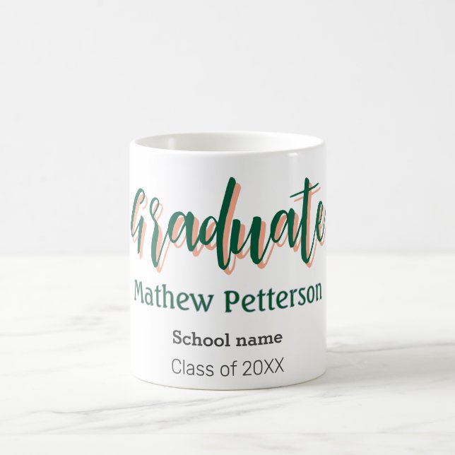 Fett-Typ einfache schwarze Klasse moderne Abschlus Kaffeetasse (Mittel)