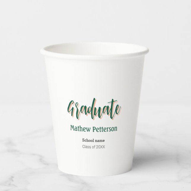 Fett-Typ einfache schwarze Klasse moderne Abschlus Pappbecher (Vorderseite)