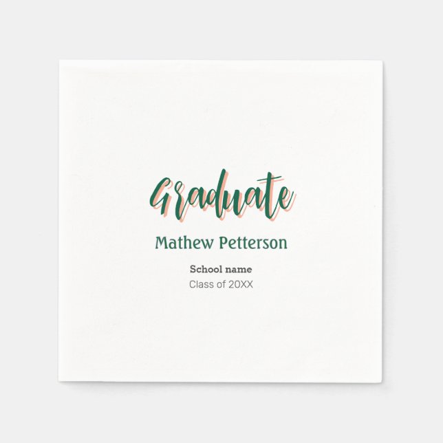 Fett-Typ einfache schwarze Klasse moderne Abschlus Serviette (Vorderseite)