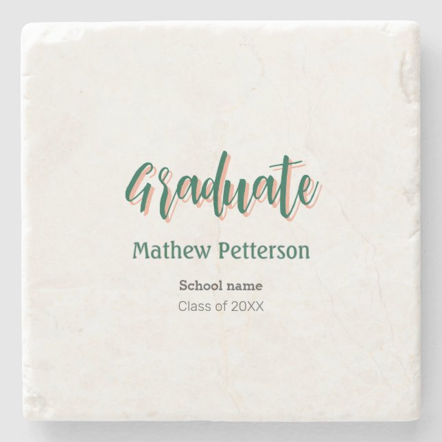 Fett-Typ einfache schwarze Klasse moderne Abschlus Steinuntersetzer (Vorderseite)