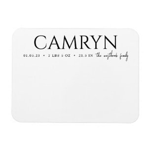 Fett Type Baby Birth Foto Ankündigung Magnet