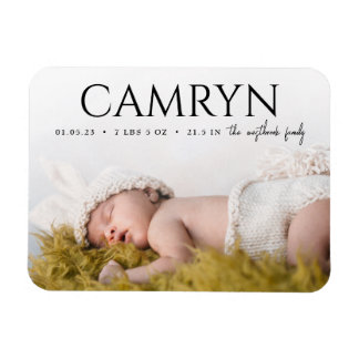 Fett Type Baby Birth Foto Ankündigung Magnet