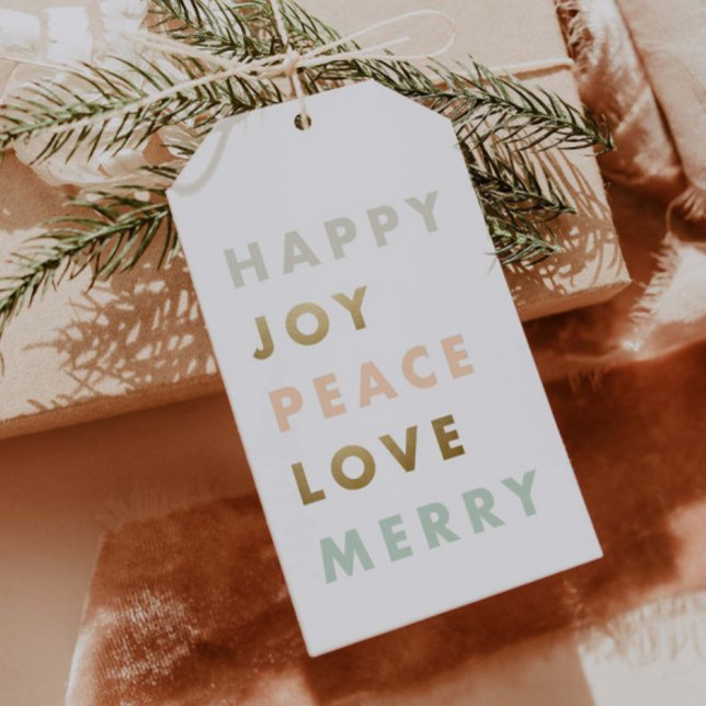 Fett Type Holiday Geschenkanhänger (Simply Type Modern Holiday Christmas Gift Tags.)