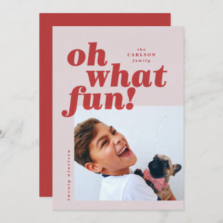 Fett Typografie Colorblock Foto Weihnachtskarte Einladung