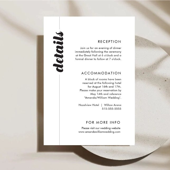 Fett-Typografie-Einsteckkarte für die Hochzeitsdet Begleitkarte (Von Creator hochgeladen)