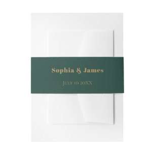 Fett Typografie Emerald Green Gold Minimal Wedding Einladungsbanderole