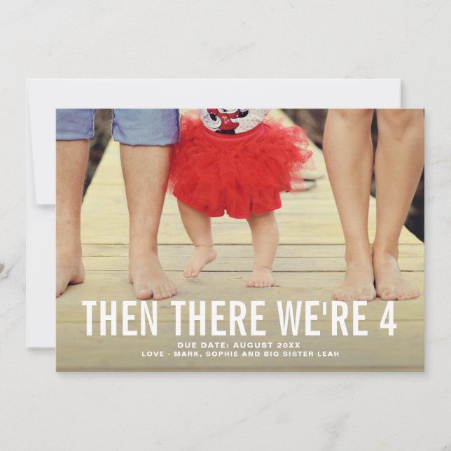 Fett Typografie Foto Schwangerschaft Ankündigung (Vorderseite)