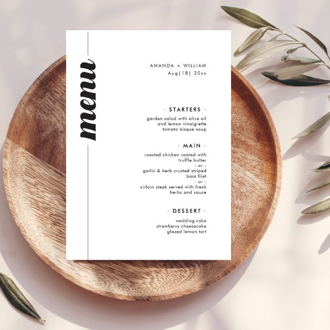 Fett-Typografie-Hochzeit Menükarte (Von Creator hochgeladen)