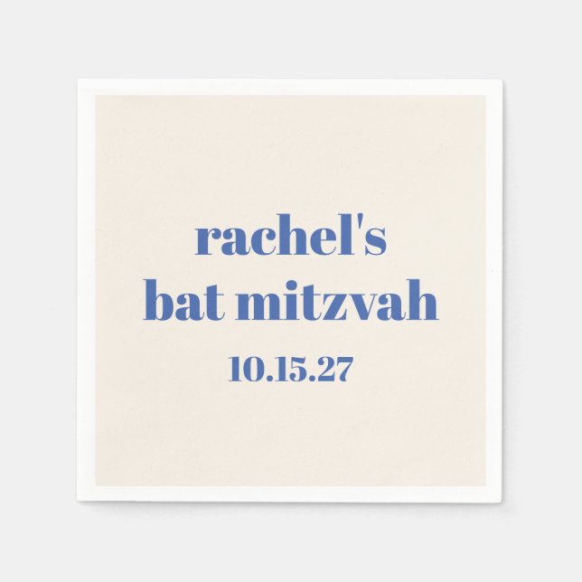 Fett Typografie Ivory Blue Custom Niedlich Bat Mit Serviette (Vorderseite)
