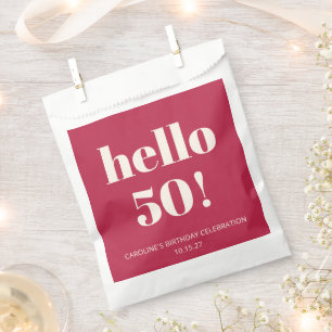 Fett Typografie Magenta Red Ivory Modern Geburtsta Geschenktütchen