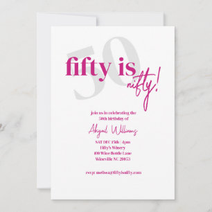 Fett Typografie mit Kalligrafie 50 Nifty Geburtsta Einladung