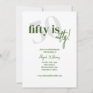 Fett Typografie mit Kalligrafie 50 Nifty Geburtsta Einladung