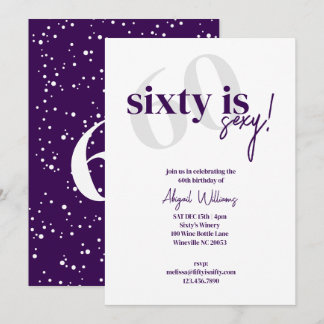 Fett Typografie mit Kalligrafie 60 ist Sexy Geburt Einladung
