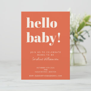 Fett Typografie Moderne Burnt Orange Babydusche Einladung