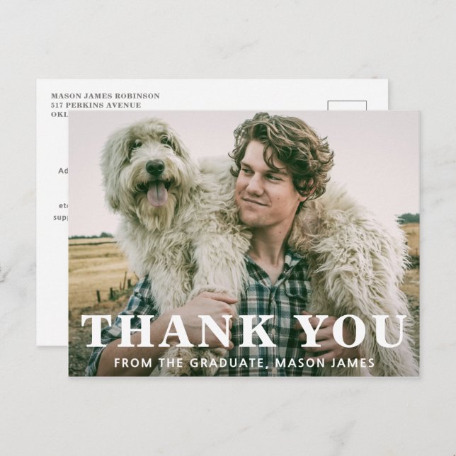 Fett Typografie Moderner Abschluss Postkarte (Vorne/Hinten)