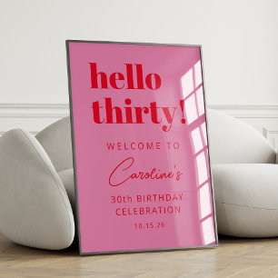 Fett Typografie Rosa Moderne Geburtstag Willkommen Poster