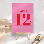 Fett Typografie Rosa und Rot Moderne Bat Mitzvah T<br><div class="desc">Fette Typografie Bright Pink und Red Modern Bat Mitzvah Tischnummer</div>