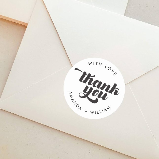 Fett Typografie Wedding Round Sticker (Von Creator hochgeladen)