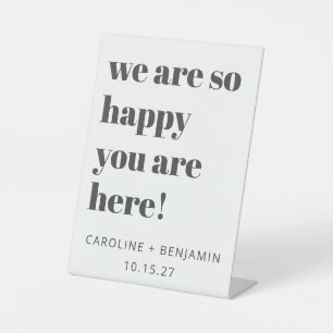 Fett Typografie White Modern Wedding Willkommen Sockelschild