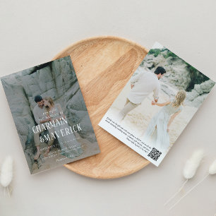 Fett Typografisches Foto QR-Code Hochzeit Einladung