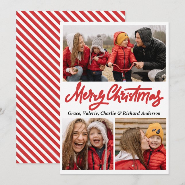 Fett Typografisches Foto Weihnachtskarte Einladung (Vorne/Hinten)