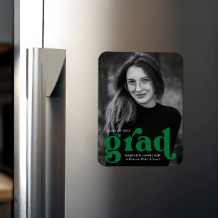 Fett Typografy Green Foto Abschluss Magnet
