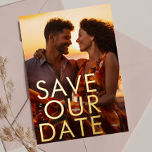 fett ultra moderne goldene Foto-Save-Our-Date-Einl