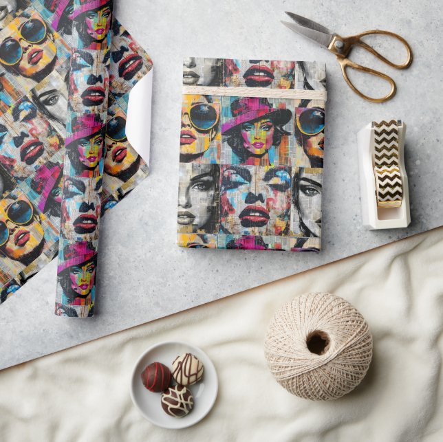 Fett- und Chic-Pop-Wrapping-Papier Geschenkpapier (Kunsthandwerk)