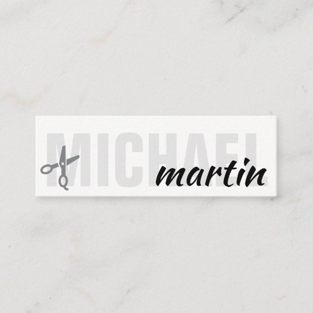Fett- und Curry-Text-Salon-Stylist Mini Visitenkarte (Vorderseite)