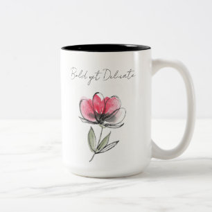 Fett und doch zart - Rote Blume Doodle Tasse