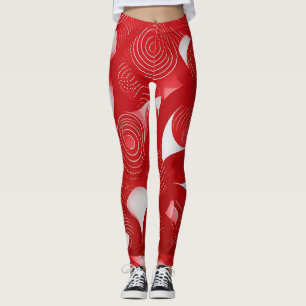 Fett und dynamisch: Abstrakte Leggings rot und wei