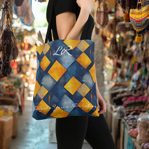 Fett und Elegant Gelbe und Blaue Diamant-Tasche