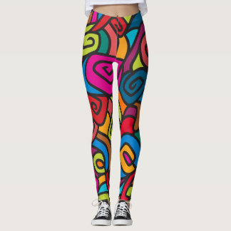 Fett und farbig Wirble Design-Leggings Leggings