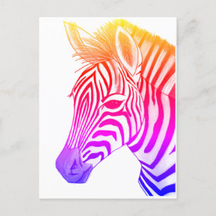 Fett und farbig zeichnend Zebra Postkarte