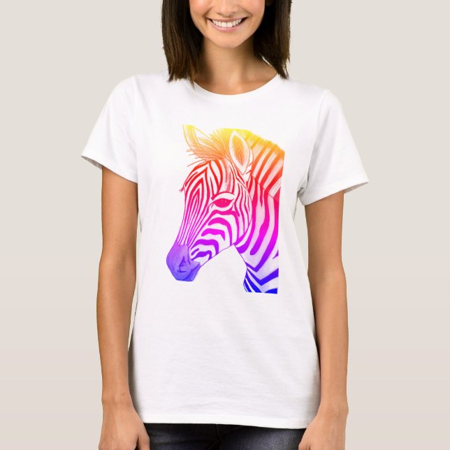 Fett und farbig zeichnend Zebra T-Shirt (Vorderseite)